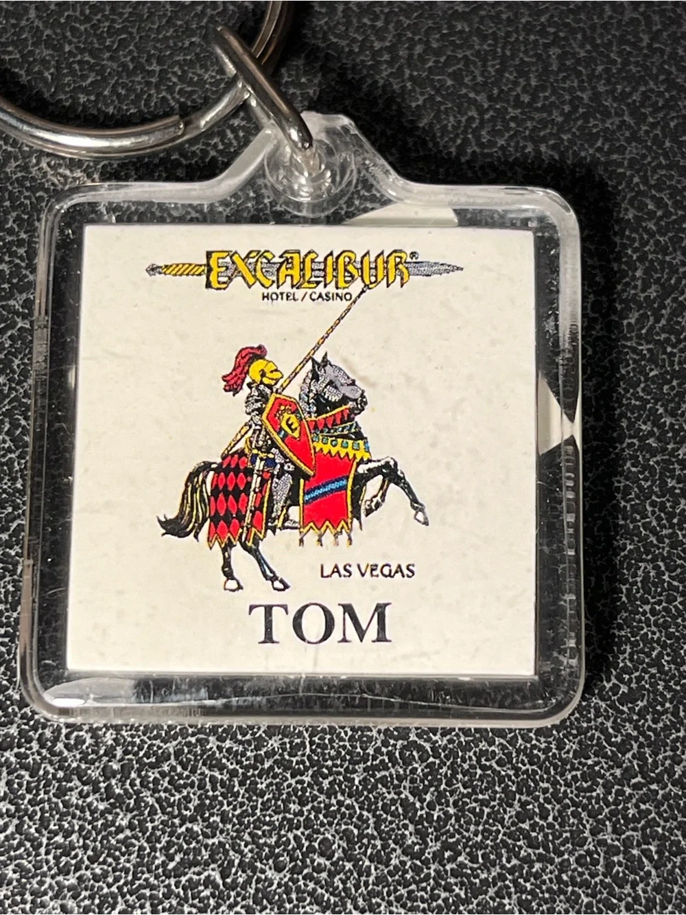 Vintage 90’s Excalibur Las Vegas Hotel Keyring Keychain ‘Tom’